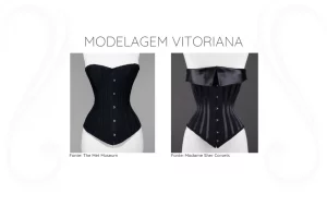Comparativo de corsets com modelagem vitoriana