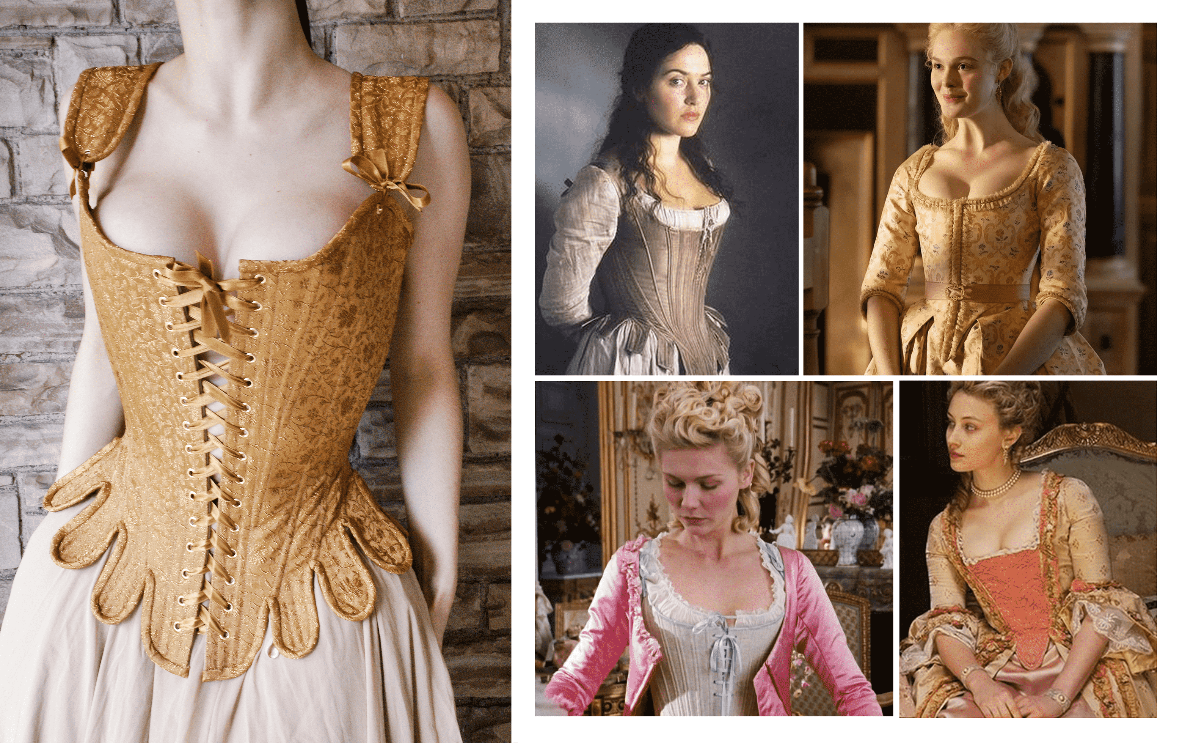 Inspiração Regada Corpete em Referência histórica de corsets rococó 